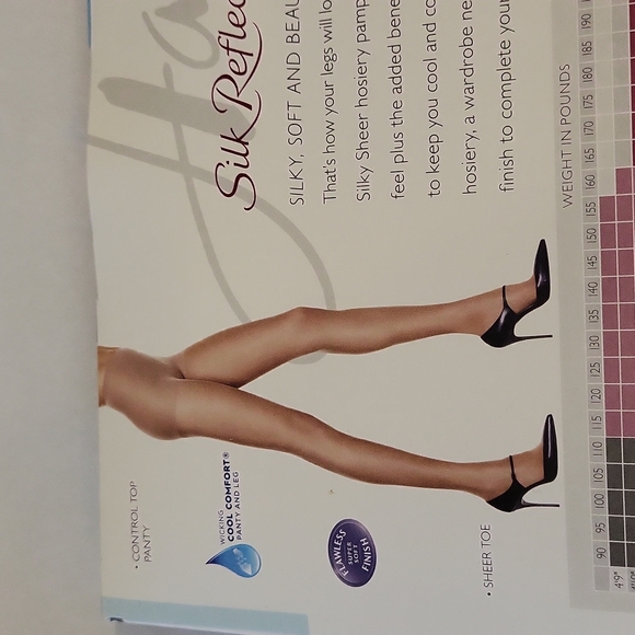 Hanes Silk Reflections Ultra Sheer Control Top and Control Top Toeless Size CD - Picture 9 of 9